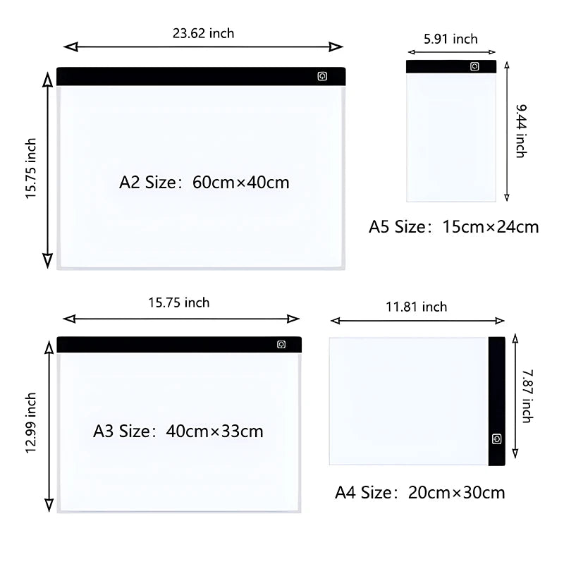 A4 LED Zeichenpad für Kinder – Dimmbar, Perfekt für Skizzieren & Malen 🌟