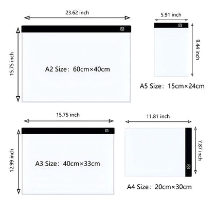 A4 LED Zeichenpad für Kinder – Dimmbar, Perfekt für Skizzieren & Malen 🌟